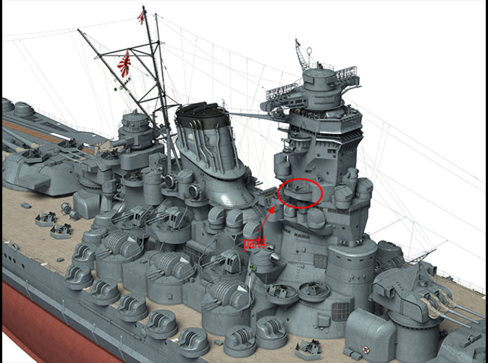 1/96 Yamato superstructures part4 3d printed