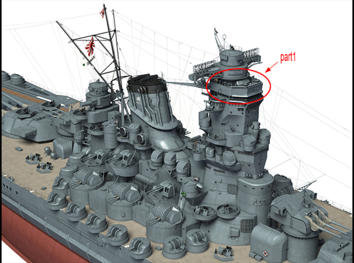1/96 Yamato superstructures part1 3d printed