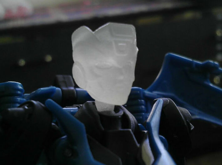Chromia homage Indigo U128R Head For RID RC  3d printed Indigo Head in Frosted Ultra Detail on Deluxe TF Prime Arcee