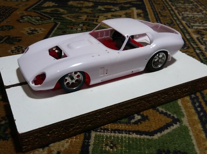 Slot car chassis for Cobra Coupe 1/28 3d printed