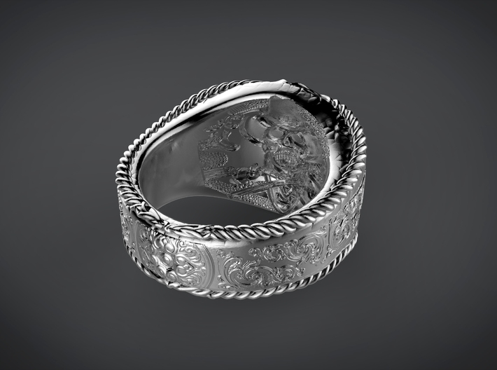 western skull ring 3d printed 