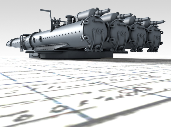 1/144 Royal Navy 21" Quad Torpedo Tubes x1 3d printed 3d render showing product detail