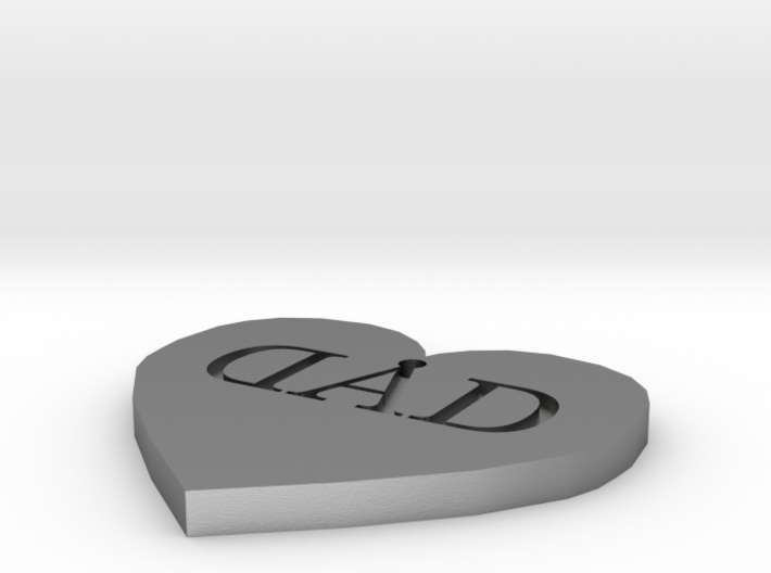 Father's Day Heart Love Dad Engraved Pendant 3d printed