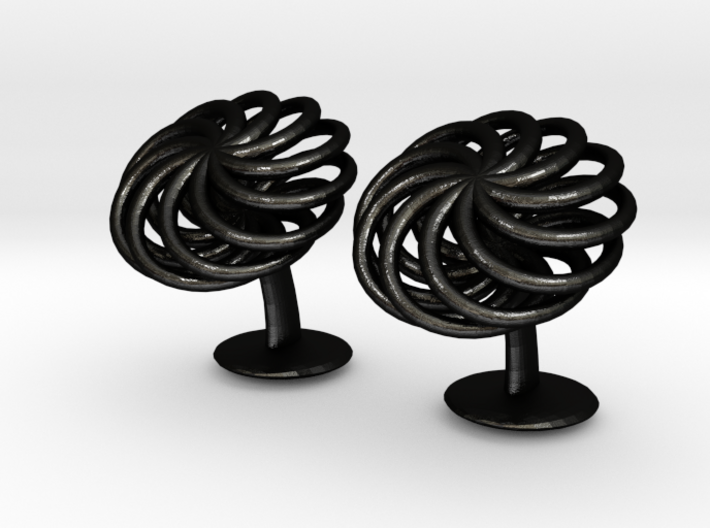 SpiralCufflinks2 3d printed 