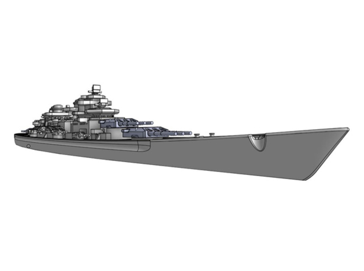 H1940-A Battleship 1/1800 3d printed Shown with main turrets, sold separately.