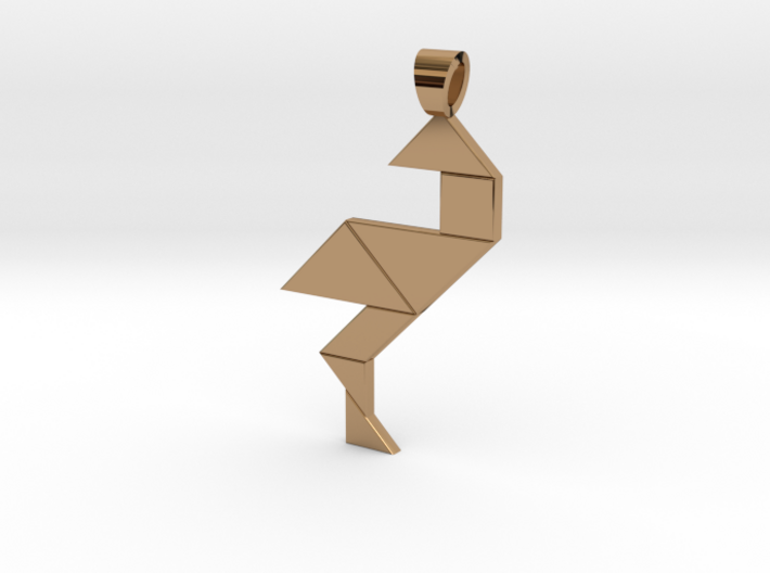 Wading bird tangram [pendant] 3d printed