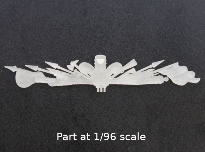 1:84 HMS Victory &quot;Trophy Of Arms&quot; Stern Decoration 3d printed Part at 1/96 scale