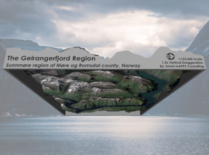 Geirangerfjord / Geirangerfjorden Region, Norway 3d printed 