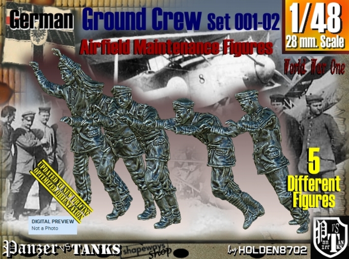 1/48 German Ground Crew SET001-02 3d printed