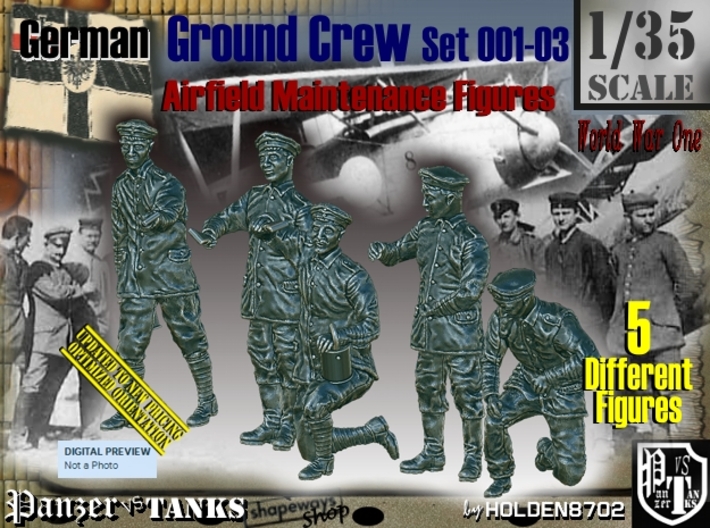 1/35 German Ground Crew SET001-03 3d printed