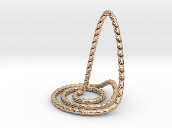 Wave beads pendant necklace 3d printed pendant necklace in 14k rose gold plated brass
