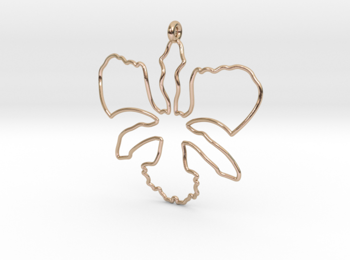 Wild Orchid Pendant 3d printed