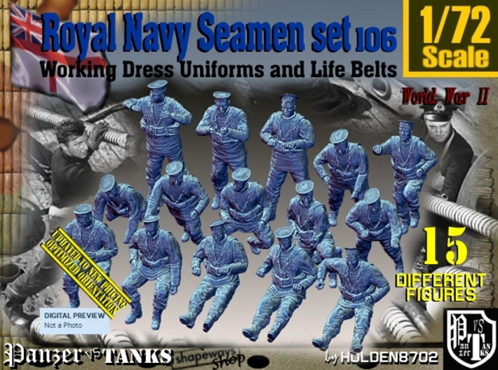 1/72 Royal Navy Seamen Set106 3d printed