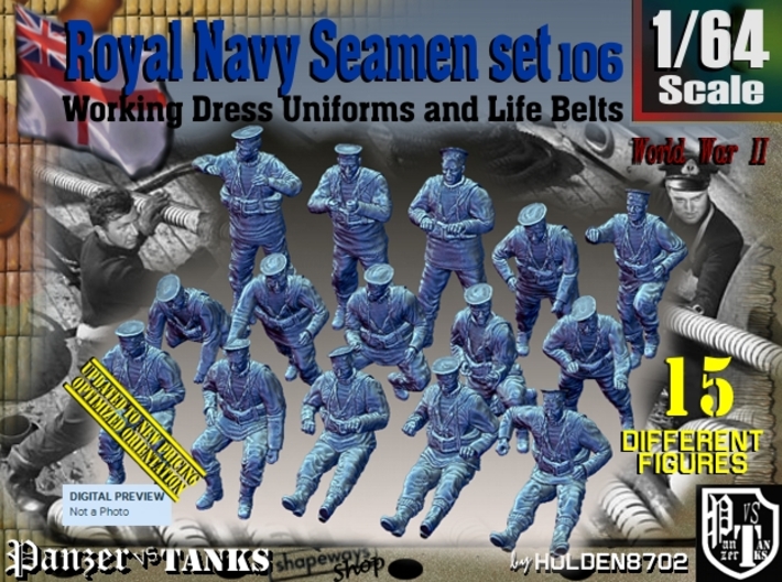 1/64 Royal Navy Seamen Set 106 3d printed