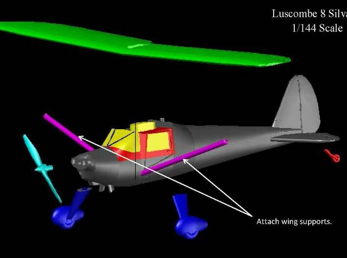 Luscombe8A-144scale-2-Wings 3d printed 