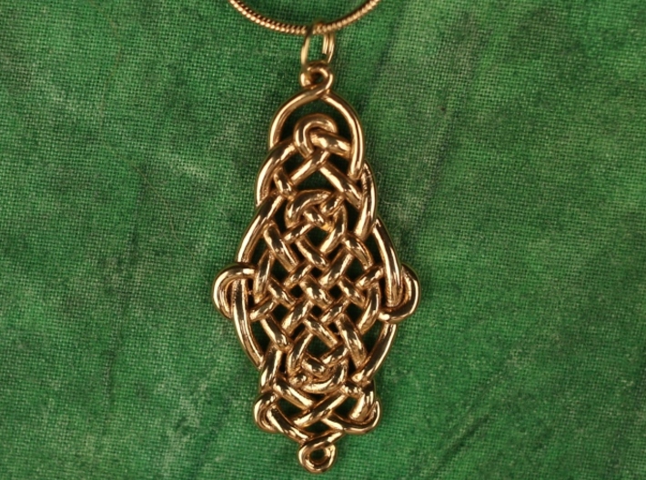Raindrop Celtic Knot Pendant 40mm 3d printed 40mm long