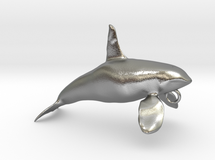 Orca Male Hollow Pendant 3d printed