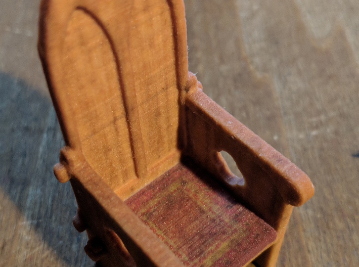 Medieval Gothic style doll house chair 3d printed 