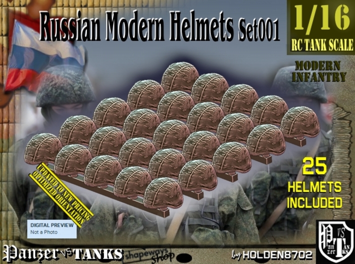 1/16 Russian 6b27 Helmet Set001 3d printed