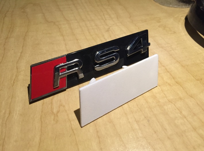 B8/8.5 S4 RS Grill Bracket S4_Badge 3d printed A comparison to the RS4 badge size.  