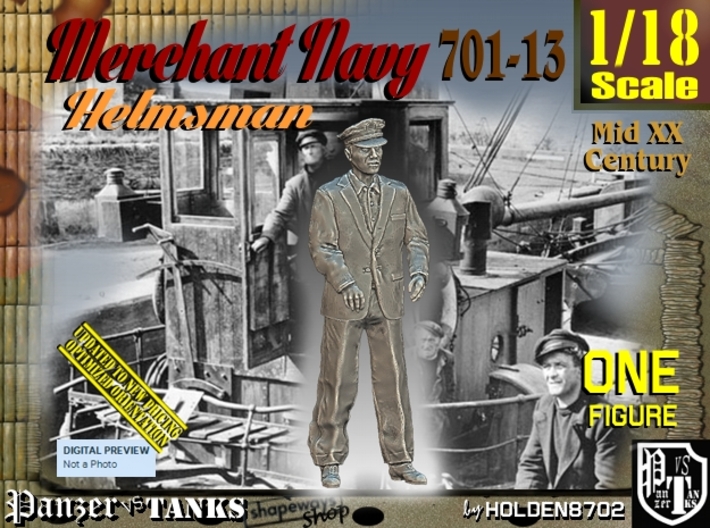 1/18 Merchant Navy Helmsman 701-13 3d printed