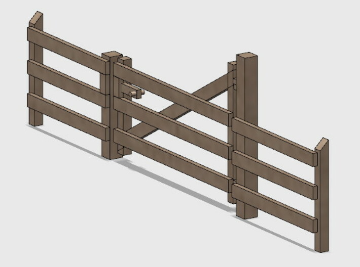 Wood Gate - L-Out Swing (HO) 3d printed Part # WG-001