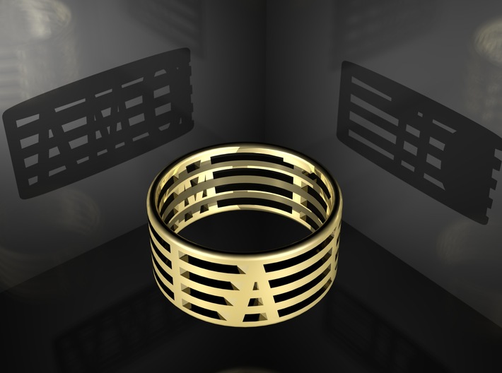 "See Through" Ring 3d printed A render to give the idea of the shadows cast