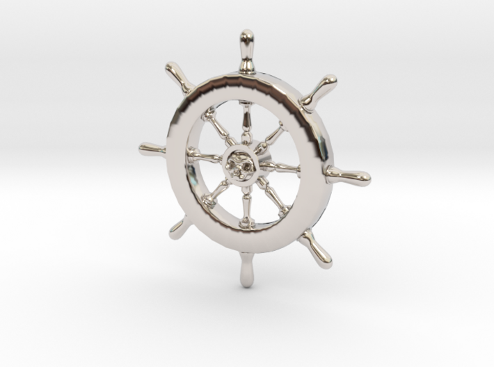 Pirate Ship Wheel Pendant 3d printed