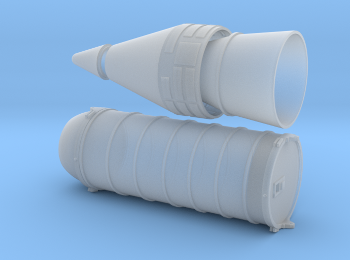 N scale 1/160 SRB Rear &amp; Nosecone sections 3d printed