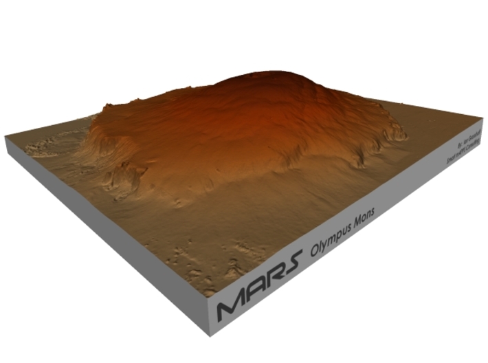 Mars, Olympus Mons: 9" 3d printed 