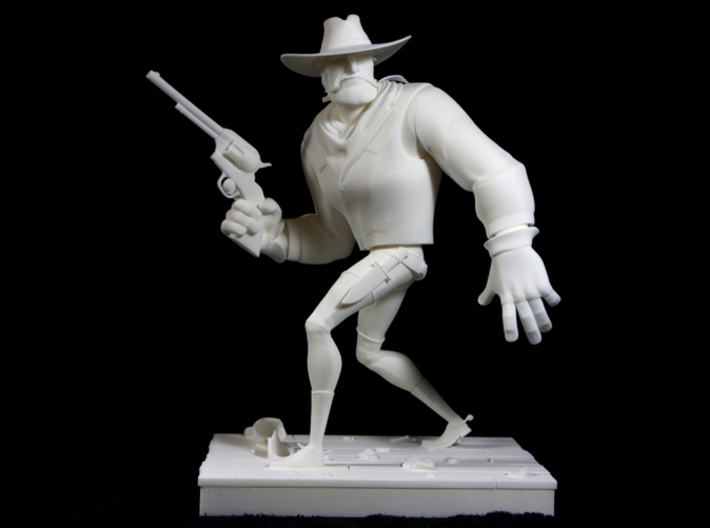 The Gunfighter (Large) 3d printed 10 inch print out. Turntable shot