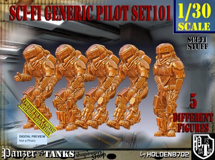 1/30 Sci-Fi Generic Pilot Set101 3d printed