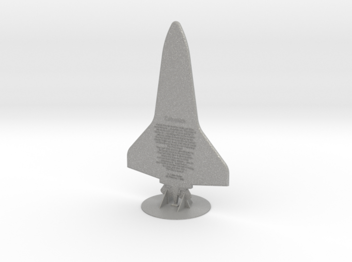 Columbia Memorial Poem 3d printed