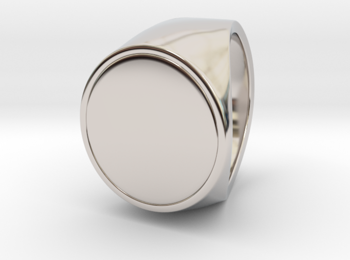 Signe  -  Unique US 6 Small Band Signet Ring 3d printed 