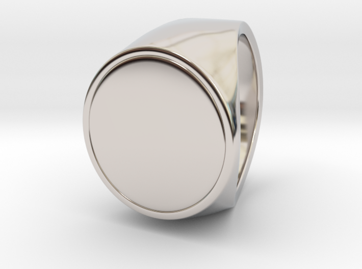Signe - Unique US 10 Small Band Signet Ring 3d printed