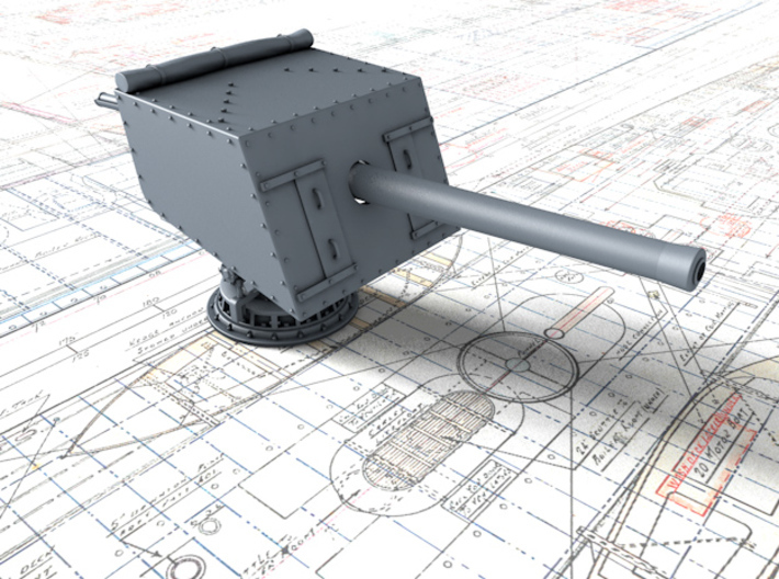 1/350 V&W Class 4" MKV CPII Guns Sights Closed x4 3d printed 3d render showing product detail