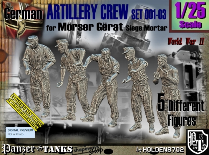 1/25 German Artillery Crew Set001-03 3d printed