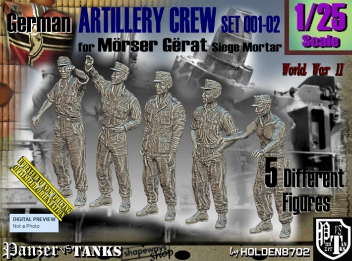1/25 German Artillery Crew Set001-02 3d printed