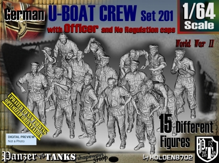 1/64 German U-Boot Crew Set201 3d printed