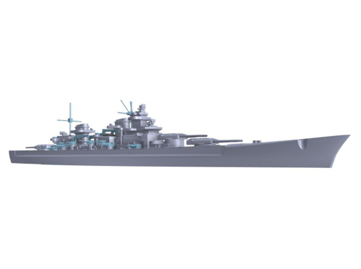 H1940A Battleship 1/1200 Model Hull 3d printed Full assembly shown rendered. Some parts sold separately.