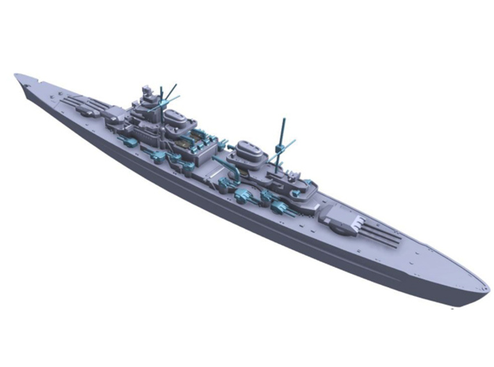 H1940A Battleship 1/1200 Model Hull 3d printed Full assembly shown rendered. Some parts sold separately.