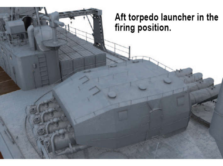 1/96 IJN 610 mm (24in) Type 93 Torpedo Tubes 3d printed 