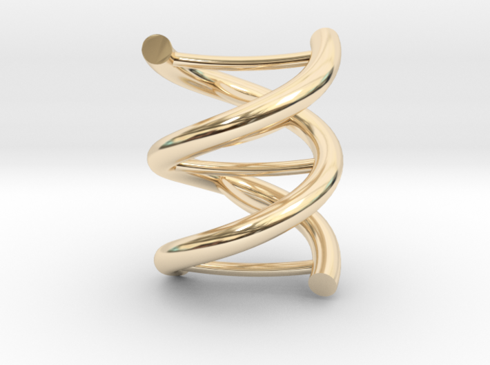 Nuclear DNA pendant necklace 3d printed yellow gold pendant necklace