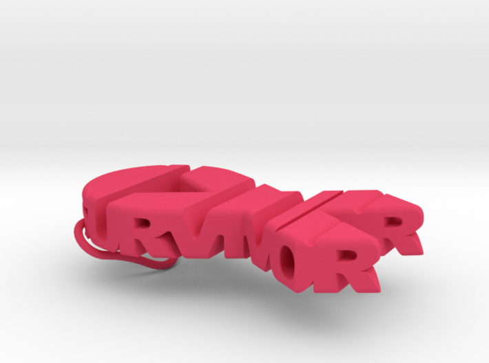Cancer Ribbon Keychain 3d printed