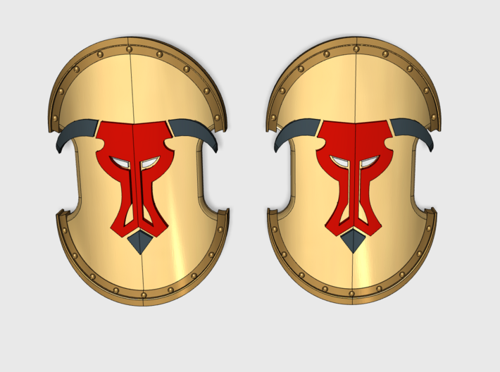 Greek Bull - Trojan Power Shields (L&amp;R) 3d printed (x2) 1 Left and 1 Right Handed Shields
