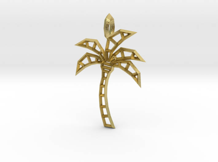 Wireframe palm tree pendant 3d printed