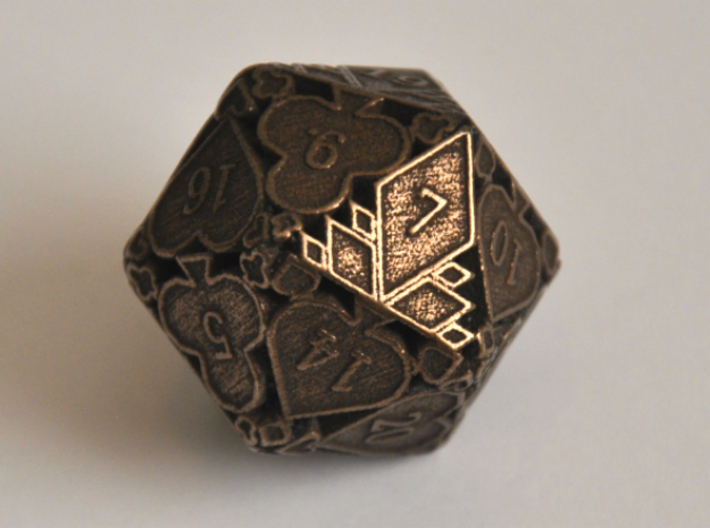 D20 Balanced - Cards (Metal) 3d printed 