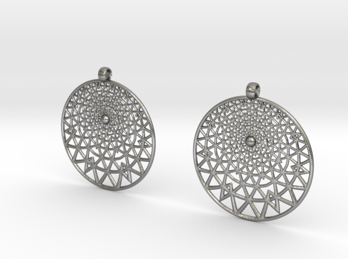 Grid Reluctant Earrings 3d printed