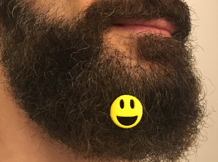 Smile for beard - front wearing 3d printed