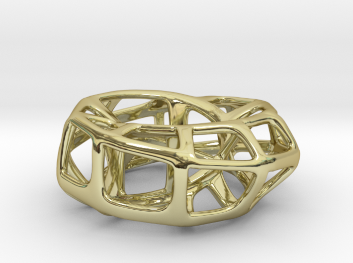 Mobius Torus - Pendant in Cast Metals 3d printed 